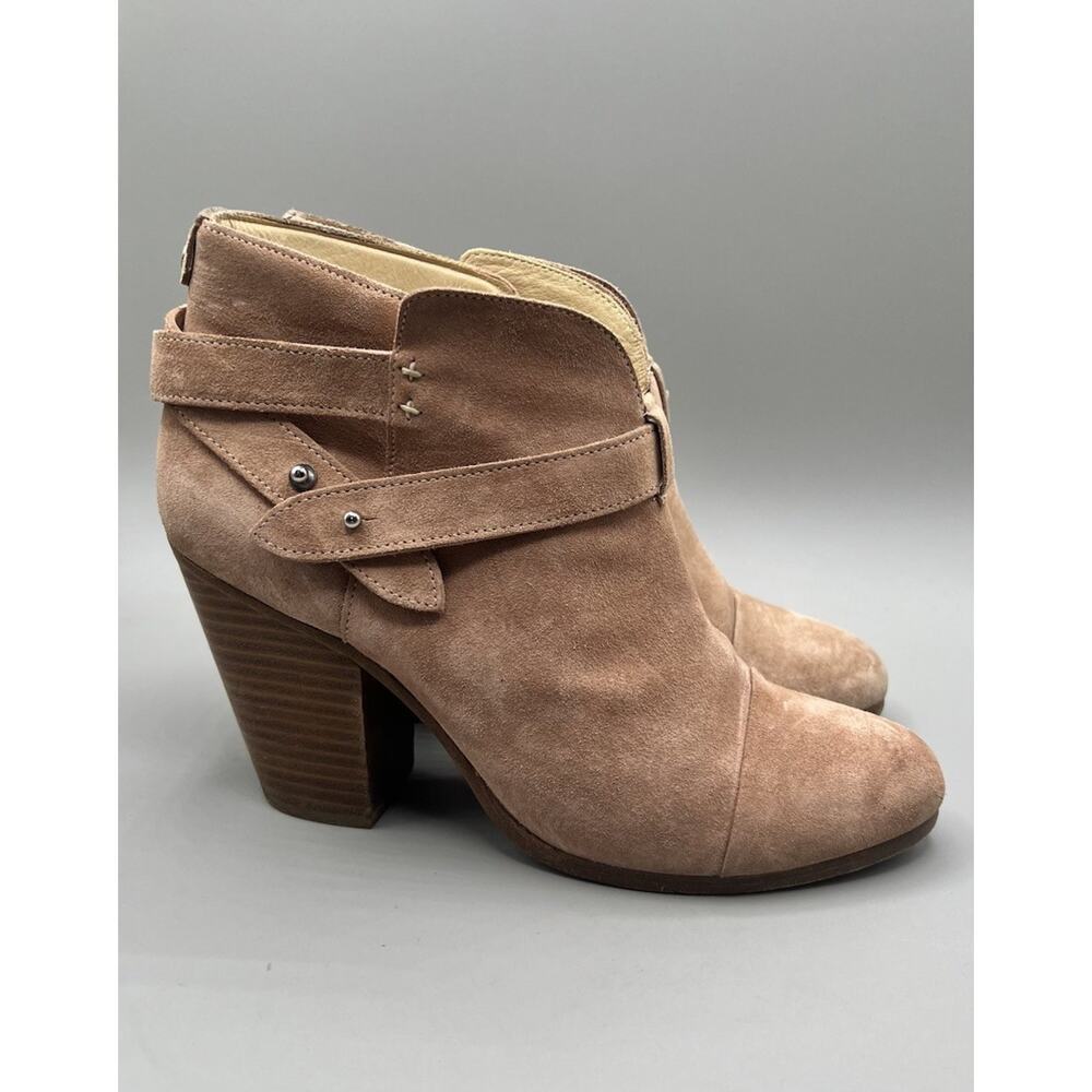 Rag & Bone Harrow‎ Dusty Pink Suede Block Heel Ankle Booties Womens 38 US 8